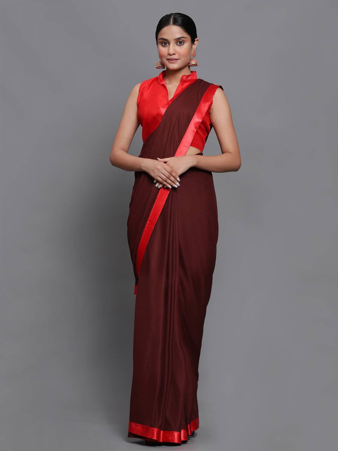 3Buddy Fashion Solid/Plain Bollywood Art Silk Saree
