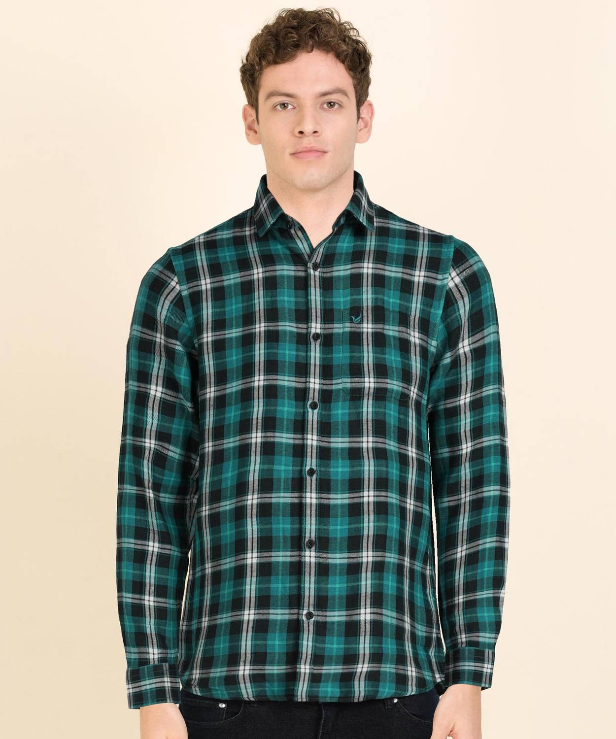 Blackberrys Men Checkered Casual Blue Shirt