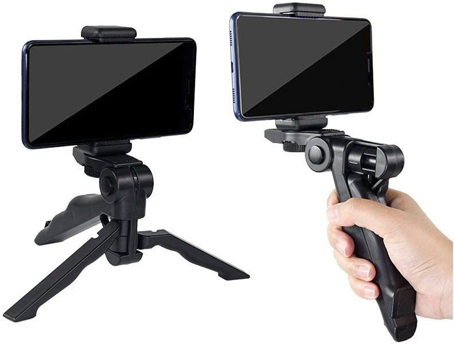 Image of YOZO Mini New Tripod Stand Attachment Lightweight Portable for Vlog, Video Shooting, Photography, YouTube 360 Degree Rotation ABS Plastic Compatible with All Smartphone's & Camera's(Supports Up to 1300 g) Tripod (Black, Supports Up to 1300 g) 01 Monopod