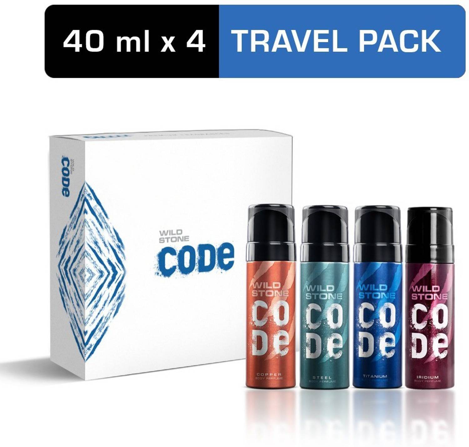 Wild Stone CODE Gift Pack (Iridium, Titanium, Steel & Copper) Per