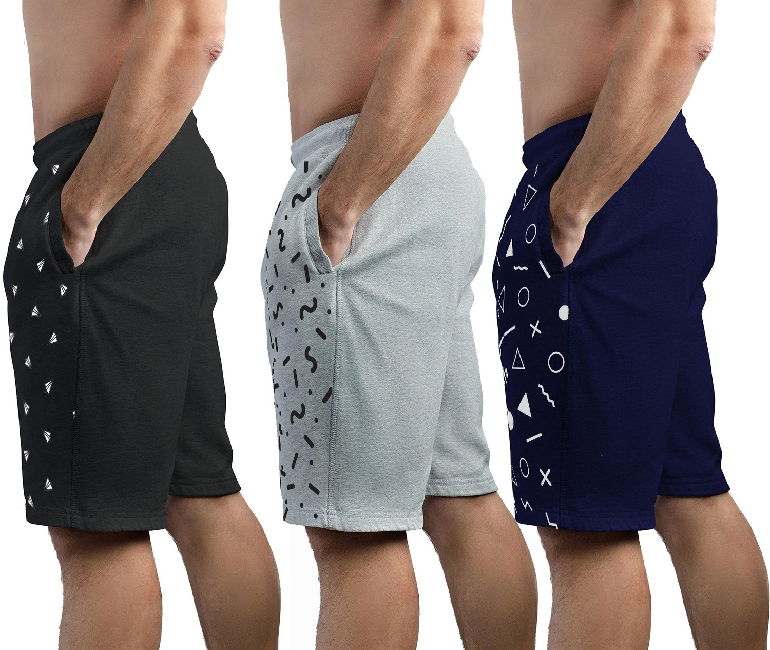 Image of HOTFITS Graphic Print Men Multicolor Basic Shorts