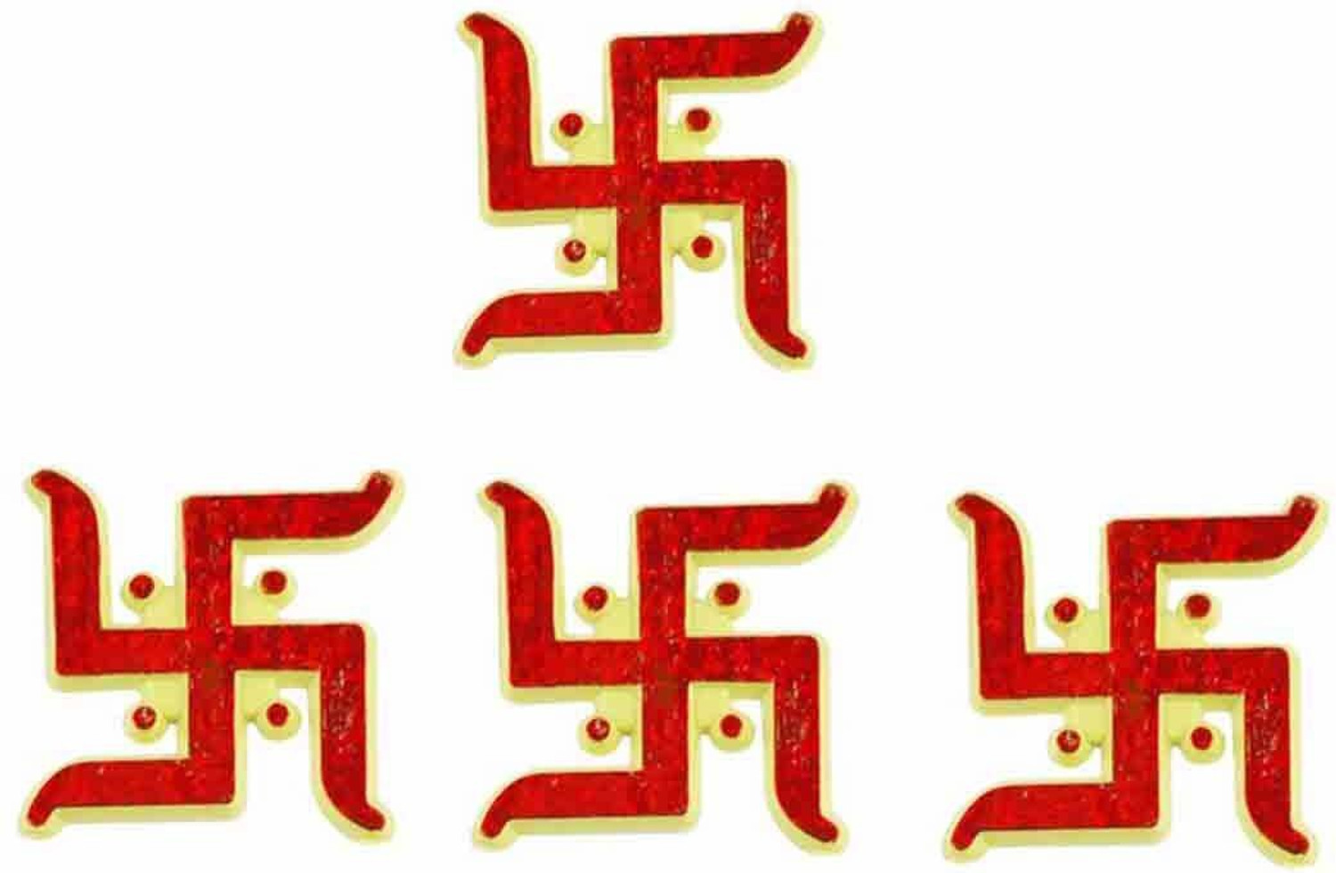 Image of SK Craft Acrylic Plastic Swastik Sticker for Door Hindu Symbol Diwali Decoration (Big Size, Set of 12, Red) Pack of 6 (Multicolor)