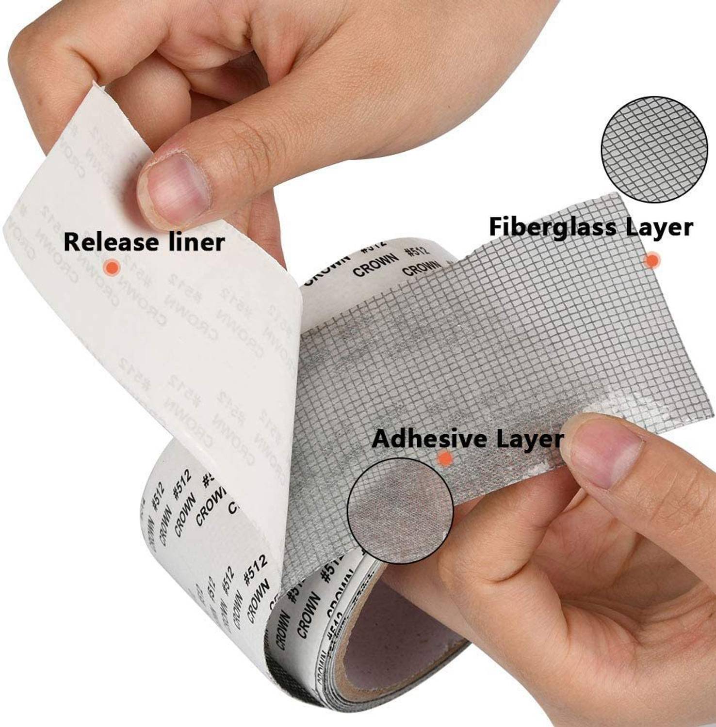 Window Screen Repair Tape Strong Adhesive Fiberglass Mesh Tape for Fixing Tears & Holes (200CM x 5CM