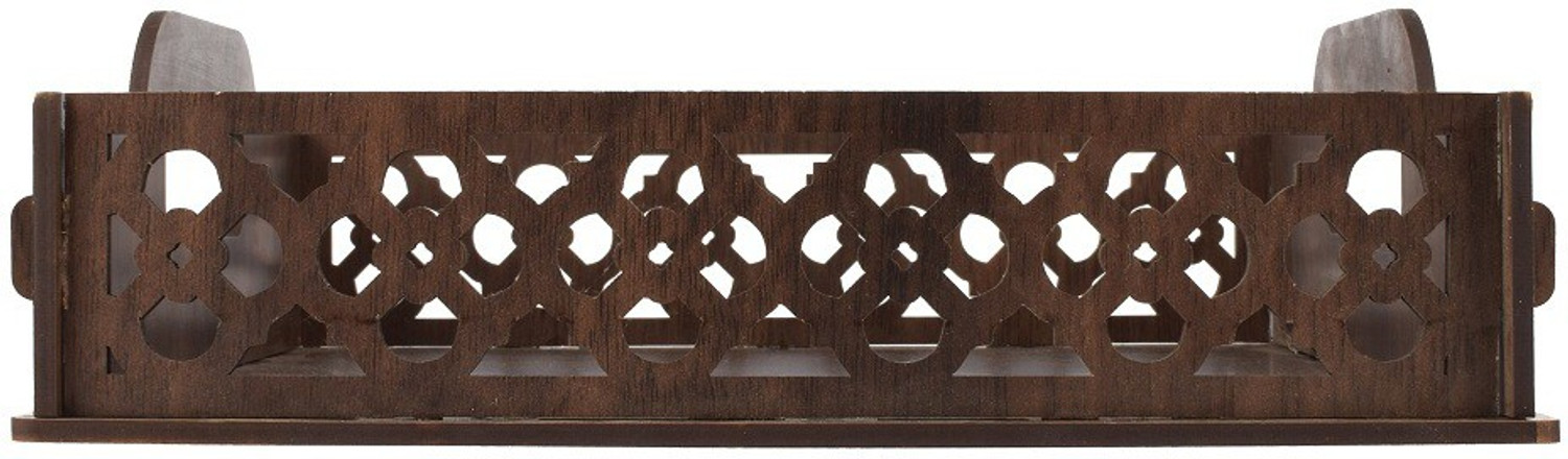 Image of Nexat Handmade MDF Wooden Tray, Ideal for Home Decor, Coffee Table, Breakfast, Serving, Dining, Dark brown (30cm x 30cm x 5cm) Tray
