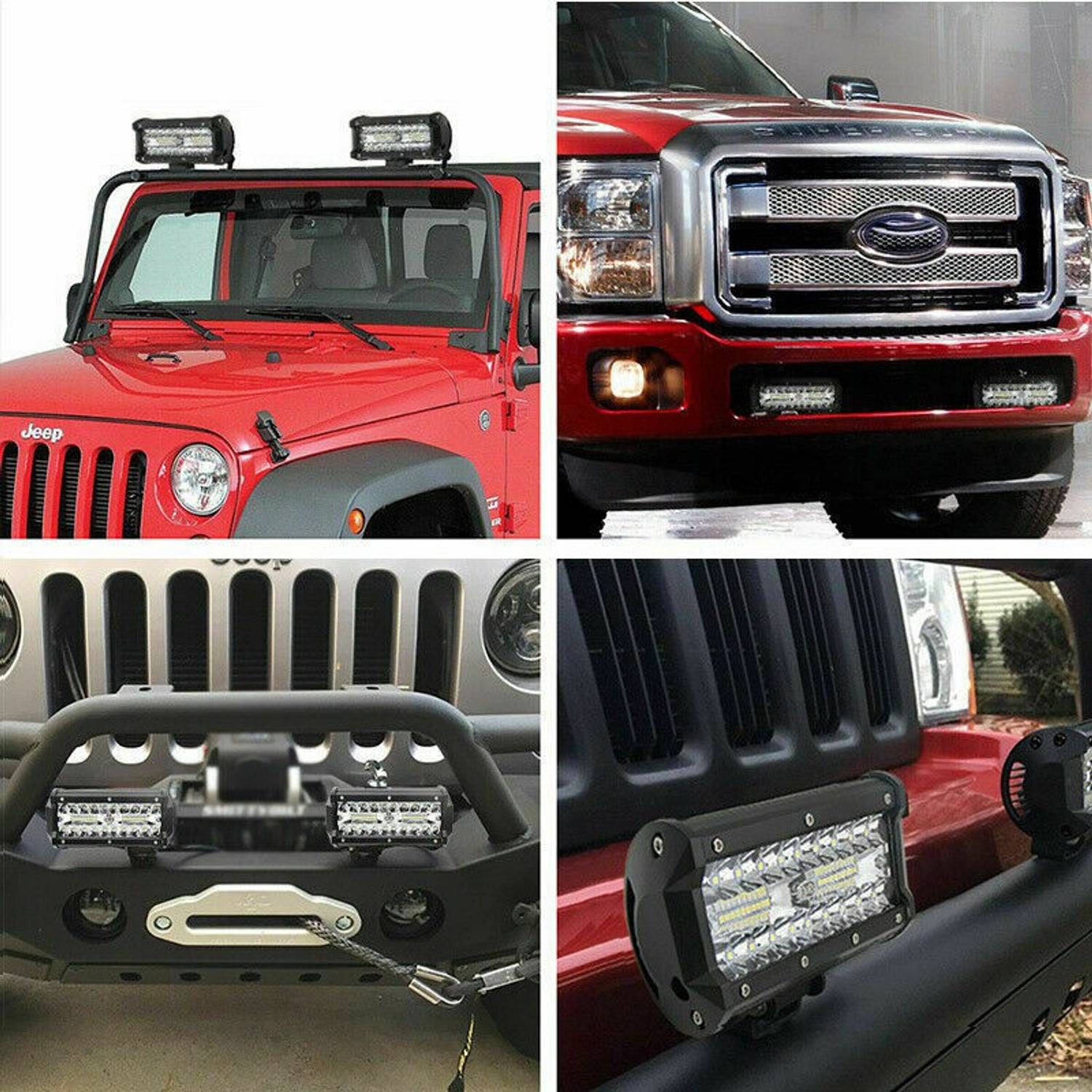 7 inch LED Work Light Bar Spot Flood Pods Offroad Fog Driving Truck