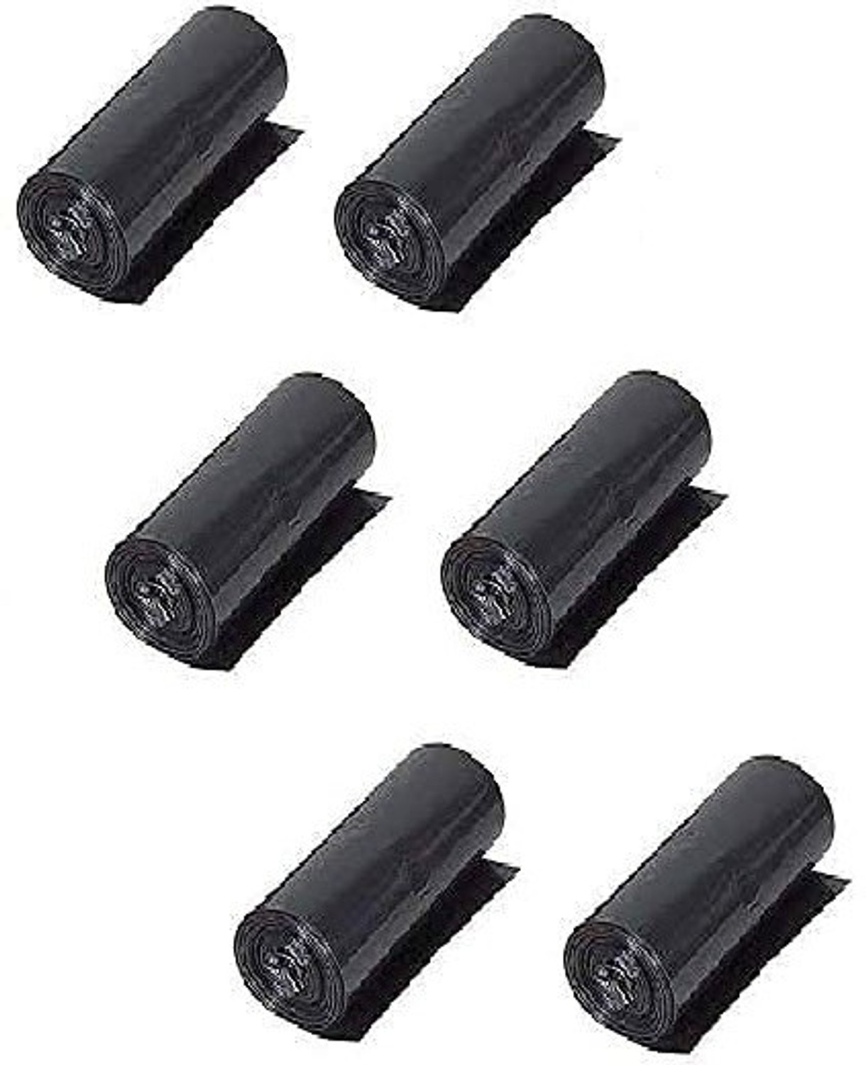 Image of Pacificdeals Combo of 6 Premium Quality Recycle Plastic Garbage Dustbin Rubbish Bin Liners Trash Disposable Refuse Sacks Bags Kachre ki Panni 19 X 21 Inch For Home Kitchen Office Dustbin-Black Medium 180 L Garbage Bag Pack Of 180