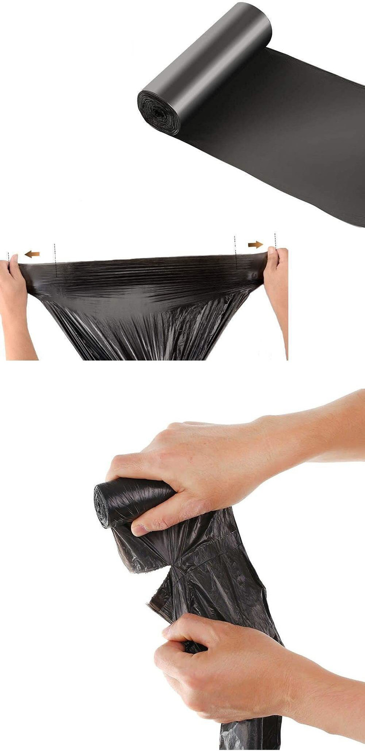 Image of Pacificdeals Combo of 6 Premium Quality Recycle Plastic Garbage Dustbin Rubbish Bin Liners Trash Disposable Refuse Sacks Bags Kachre ki Panni 19 X 21 Inch For Home Kitchen Office Dustbin-Black Medium 180 L Garbage Bag Pack Of 180