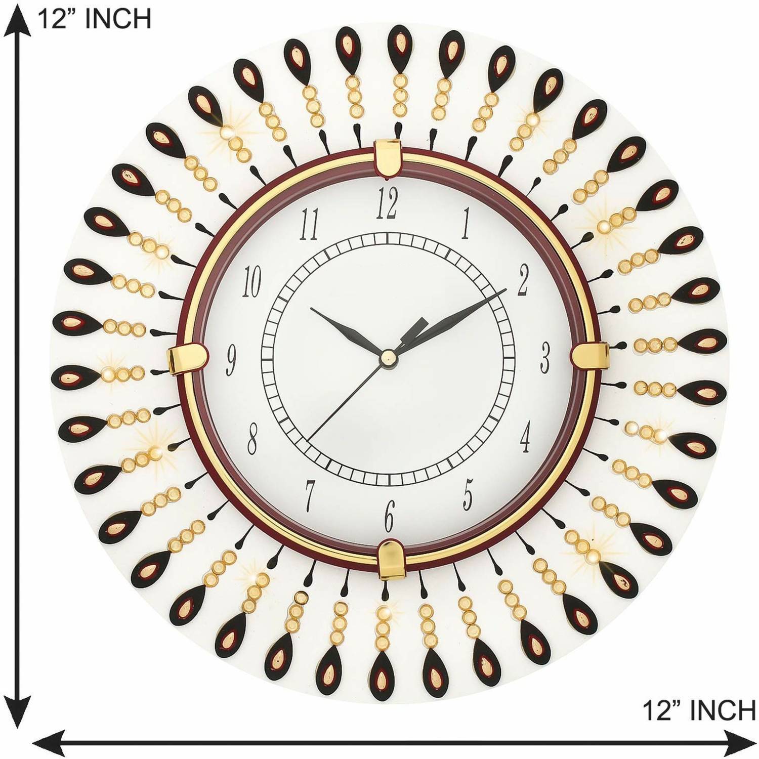 watch world Analog 29 cm X 29 cm Wall Clock (Dark Green, With Gla