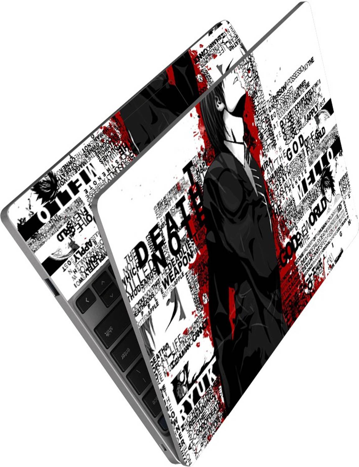 Anweshas Full Panel Laptop Skin Sticker Vinyl Bubble Free, Waterproof - Death Note Typography Self Adhesive Vinyl Laptop Skin Compatible for 15.6 inch