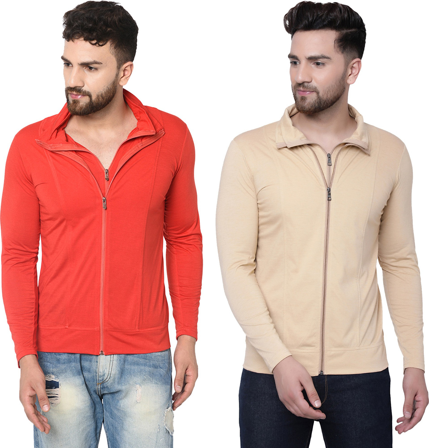 Image of Jangoboy Solid Men Polo Neck Multicolor T-Shirt