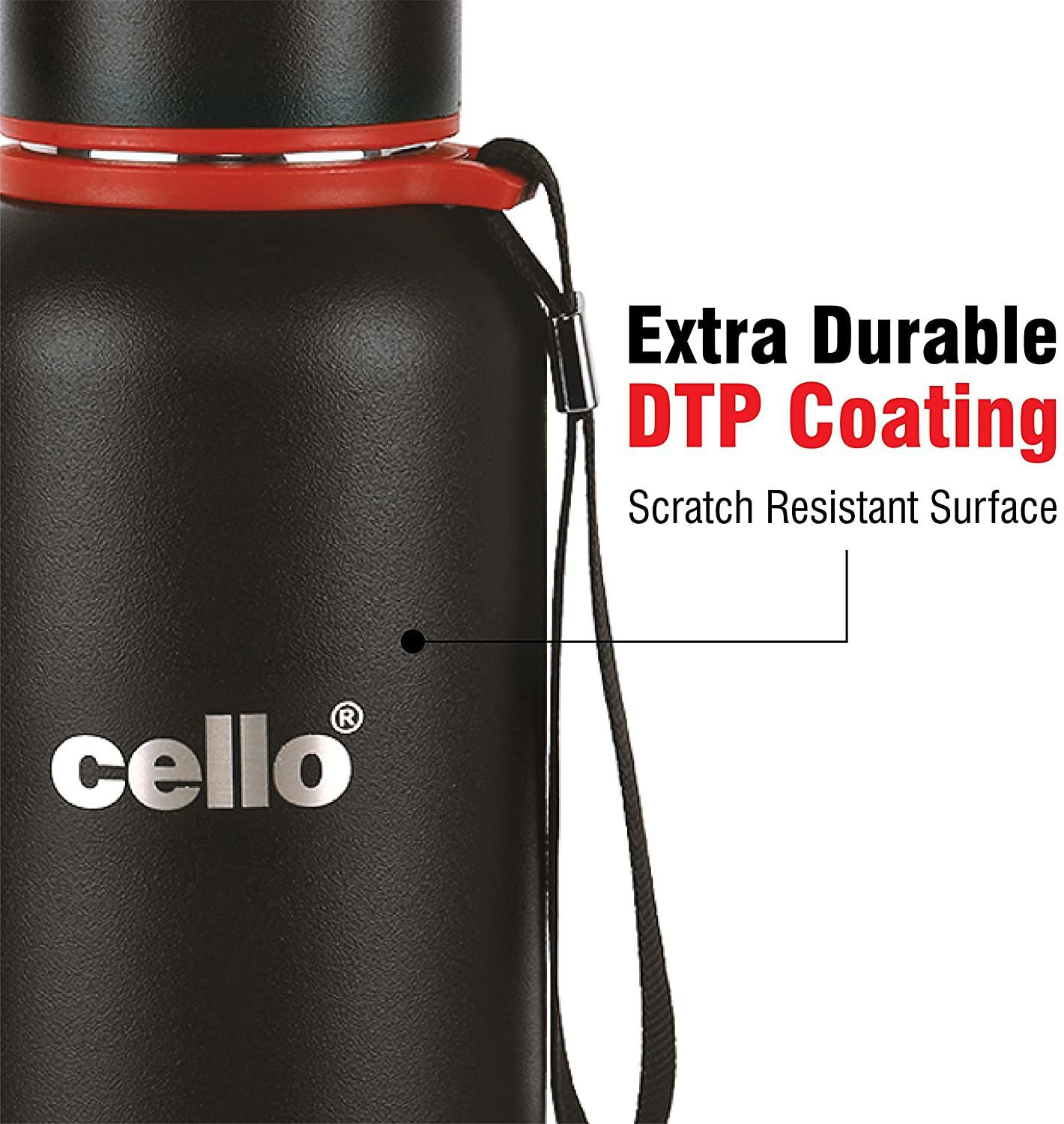 Image of cello Duro Tuff Kent Double Walled Steel Water Bottle with Durable DTP Coating,GREEN 550 ml Steel Bottle