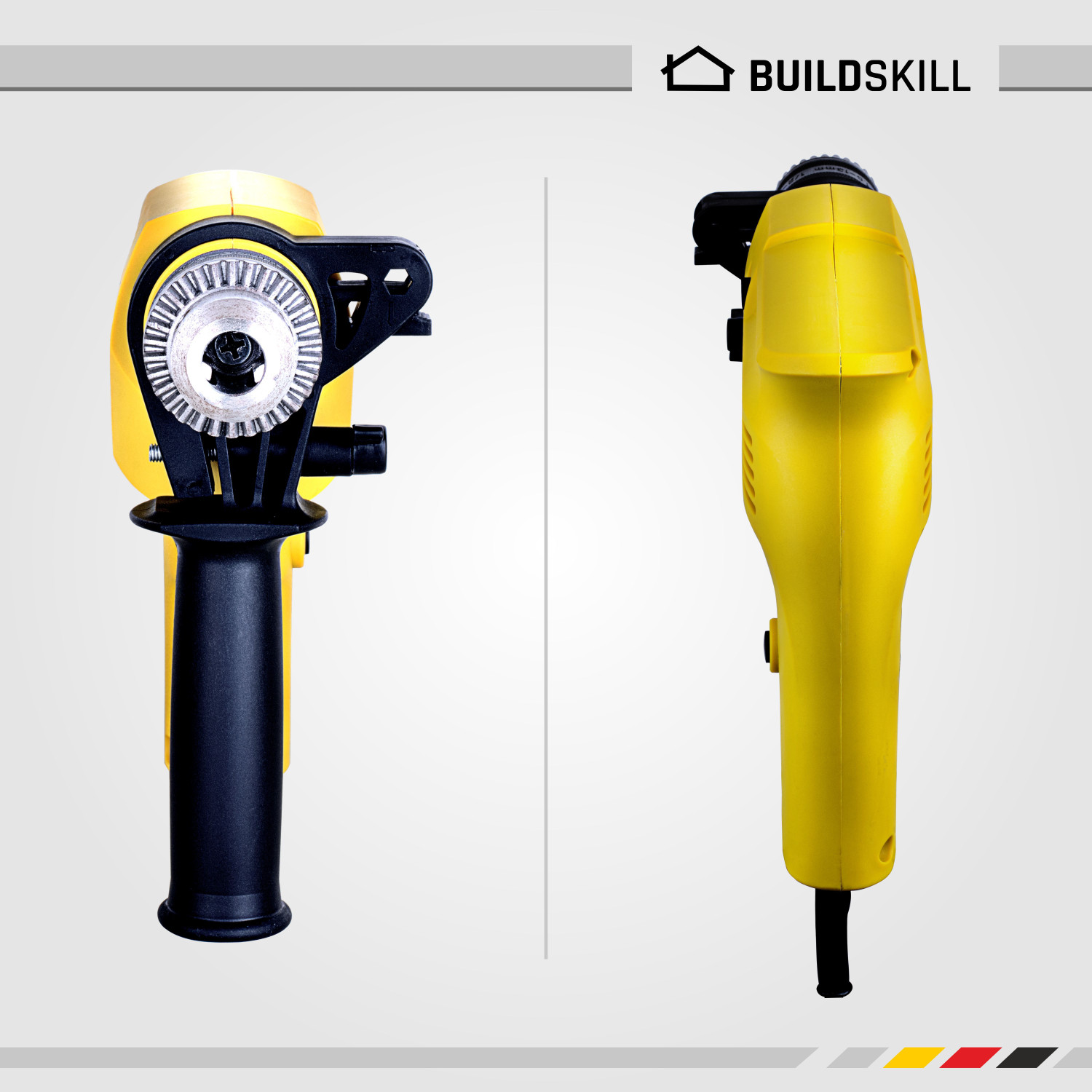 Image of BUILDSKILL 13mm 350W Reversible Impact Powerful Heavy Duty 13mm Electric Drill with High Quality 10 Bits Power & Hand Tool Kit