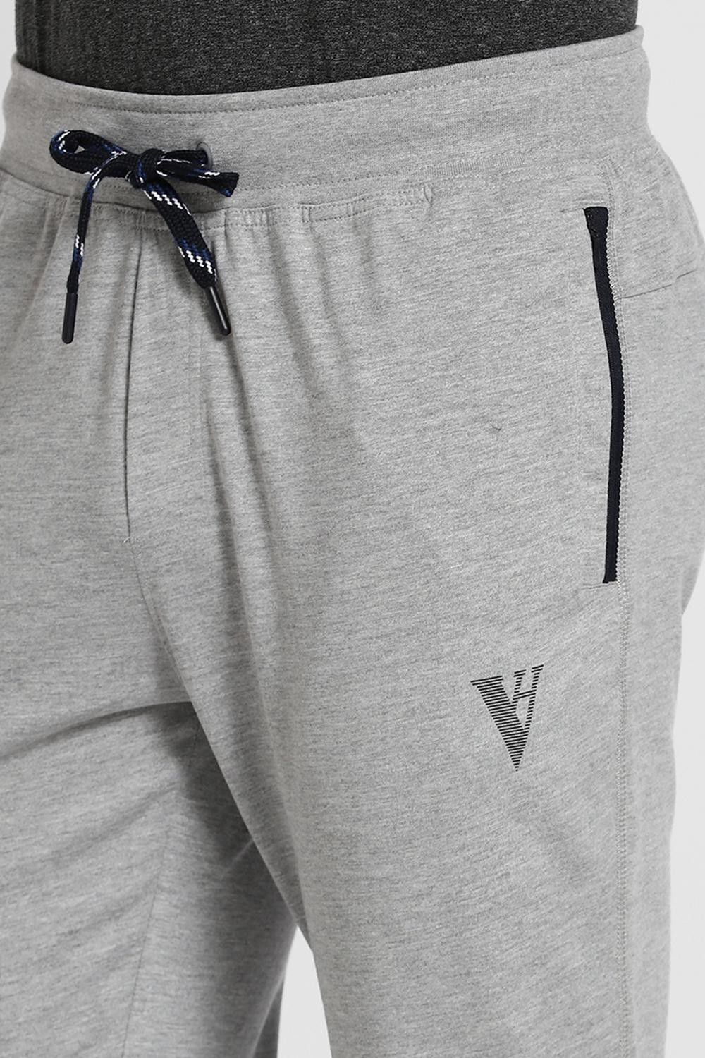 Image of VAN HEUSEN Athleisure Men Grey Solid Smart Tech Easy Stain Release Track Pants Solid Men Grey Track Pants