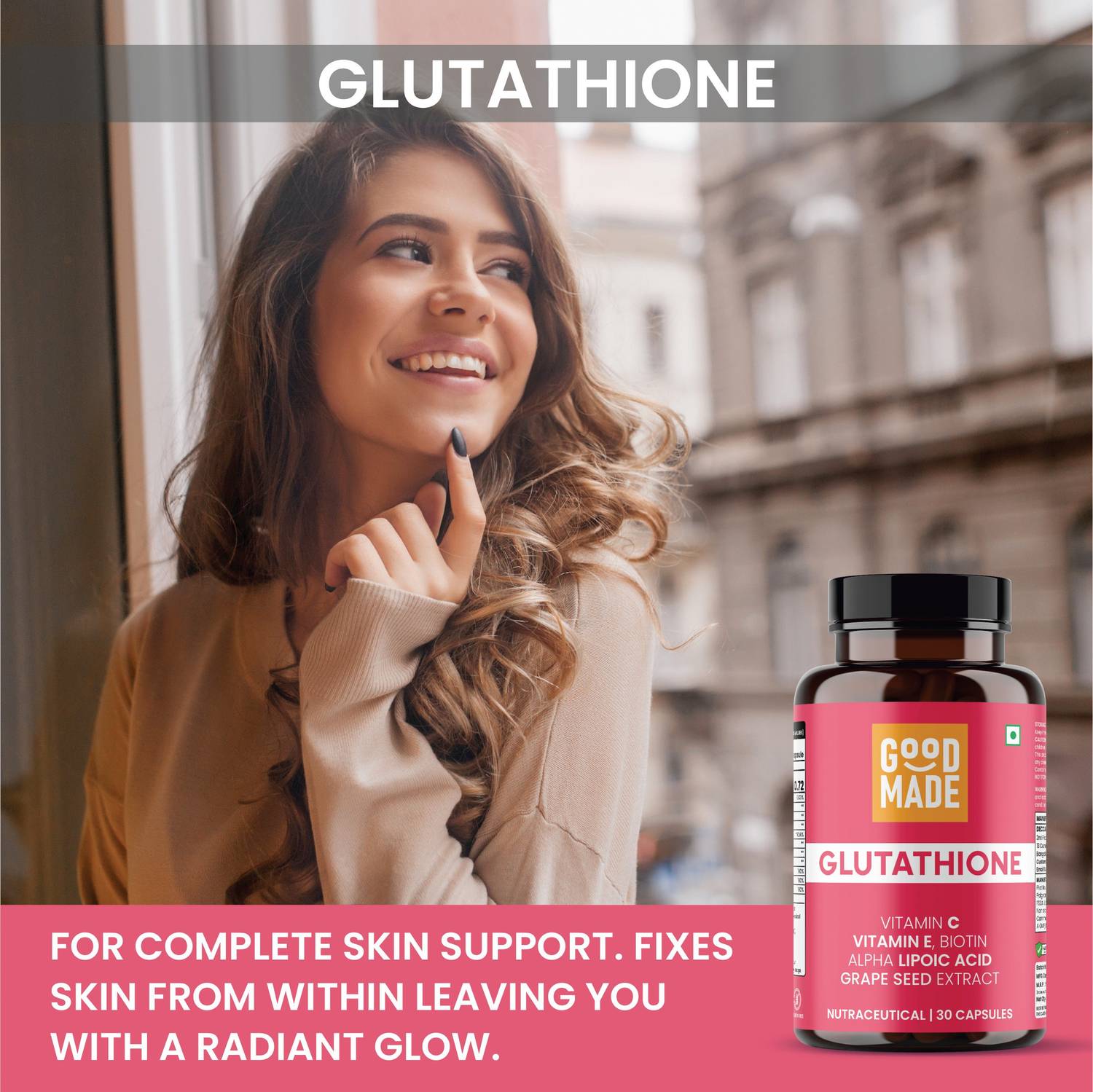 GOODMADE Glutathione 400mg With Vitamin C & Biotin For Skin, Hair, & Nails  Price in India