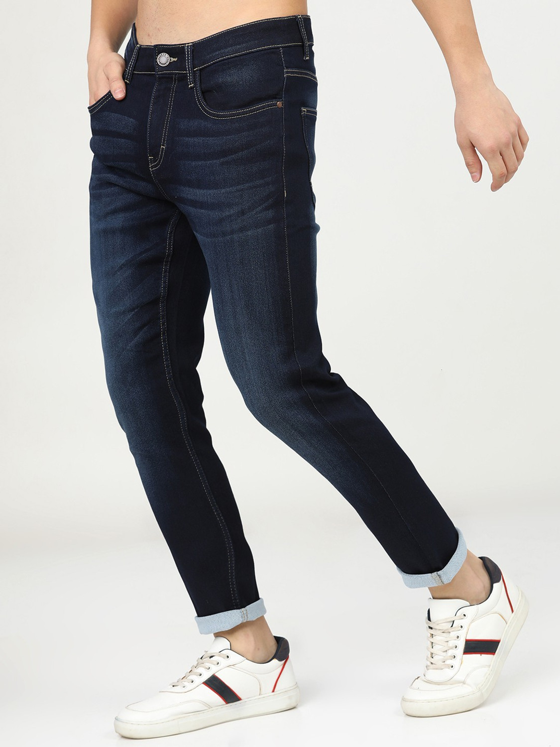 Image of HIGHLANDER Tapered Fit Men Dark Blue Jeans