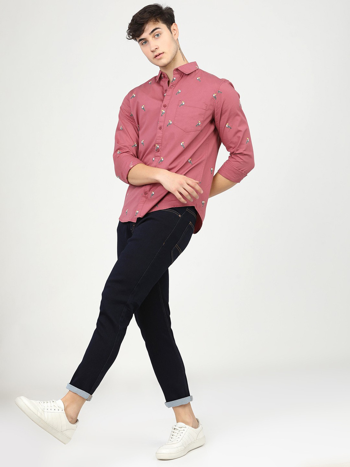 Image of HIGHLANDER Tapered Fit Men Dark Blue Jeans
