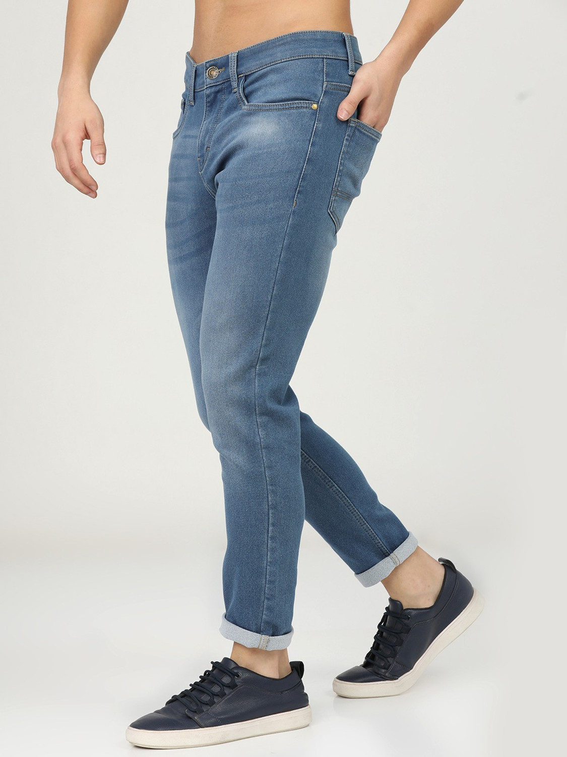 Image of HIGHLANDER Tapered Fit Men Blue Jeans