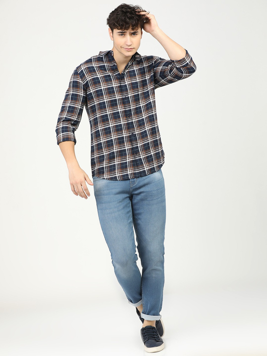 Image of HIGHLANDER Tapered Fit Men Blue Jeans