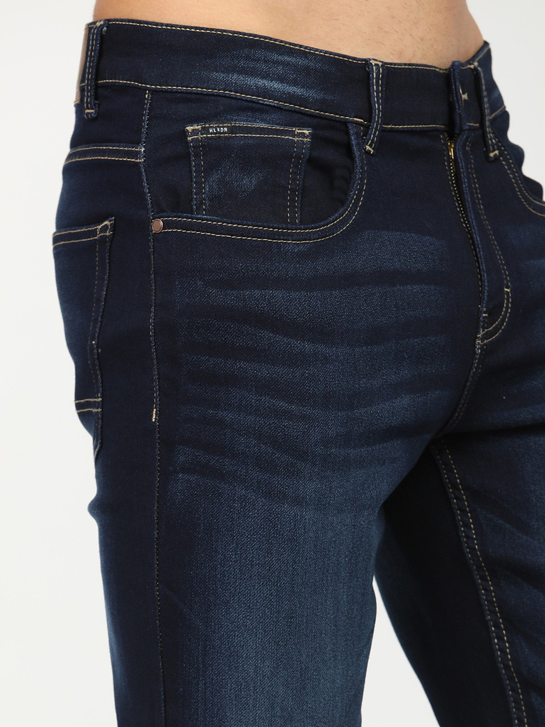 Image of HIGHLANDER Tapered Fit Men Dark Blue Jeans