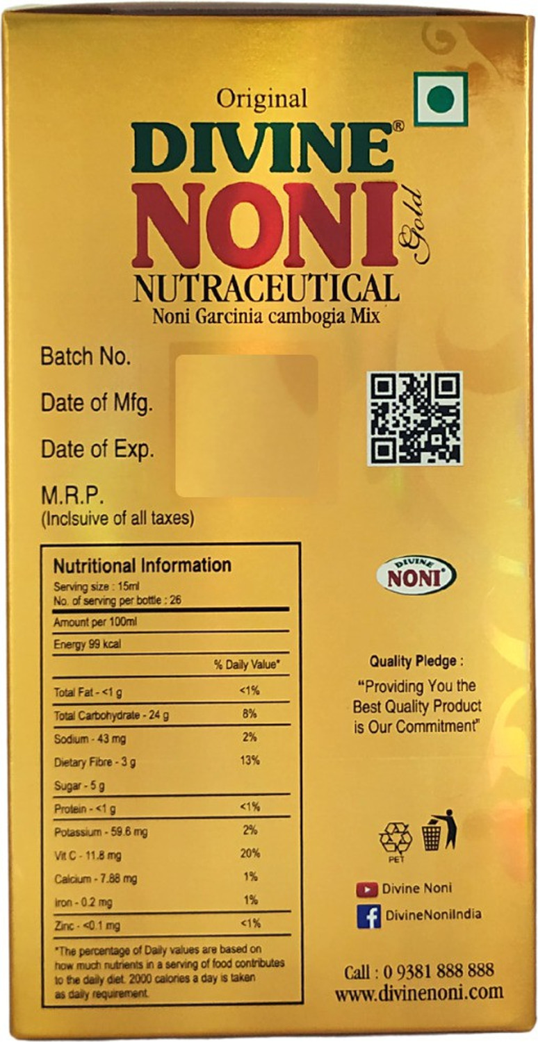 Image of Divine Noni Juice Gold 400 ml, Noni Health Drink, Great Immune Booster