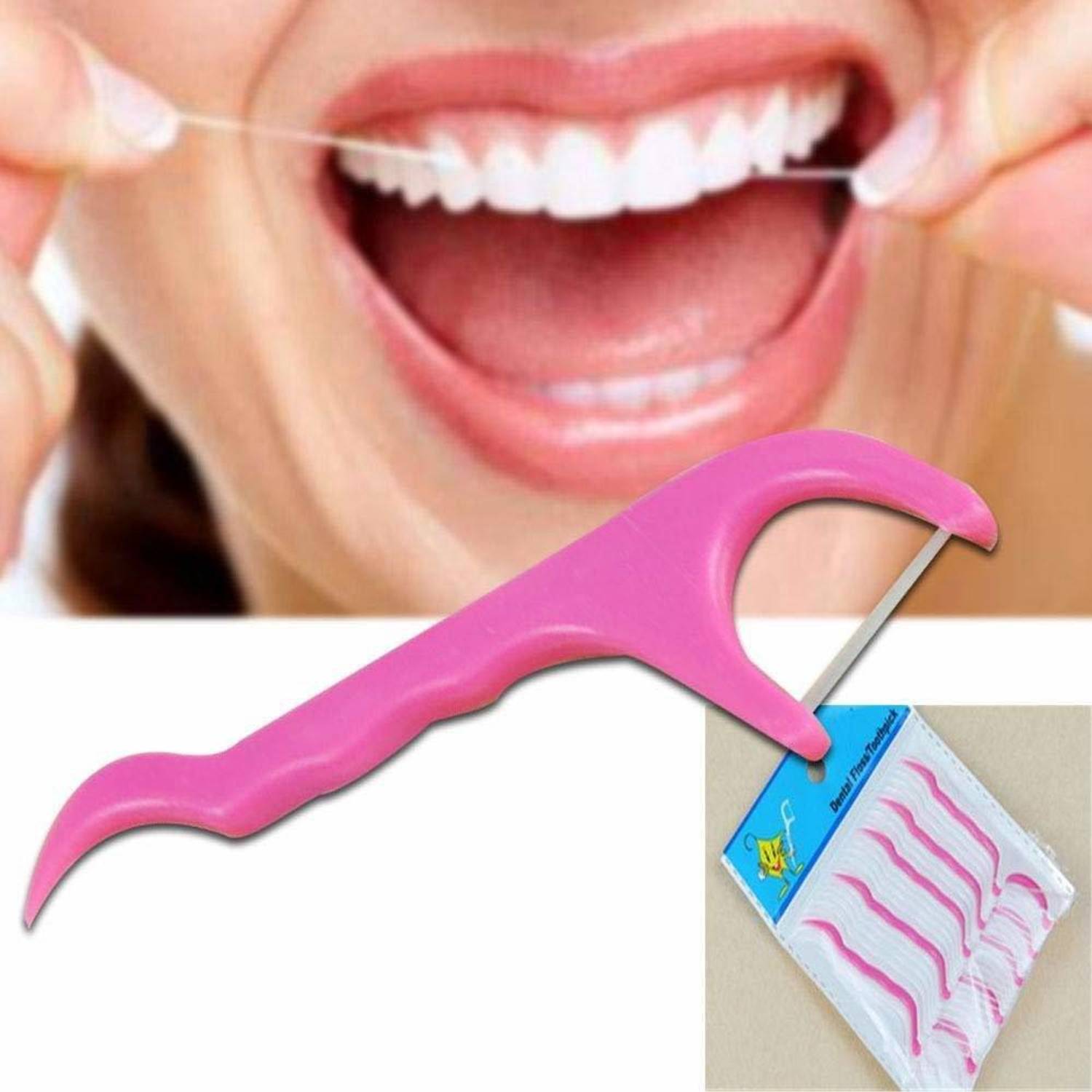AKSHARAHANT Plastic Dental Floss Tooth Pick Cleaning Tooth Care Mouth Cleaner(Pack of 40)
