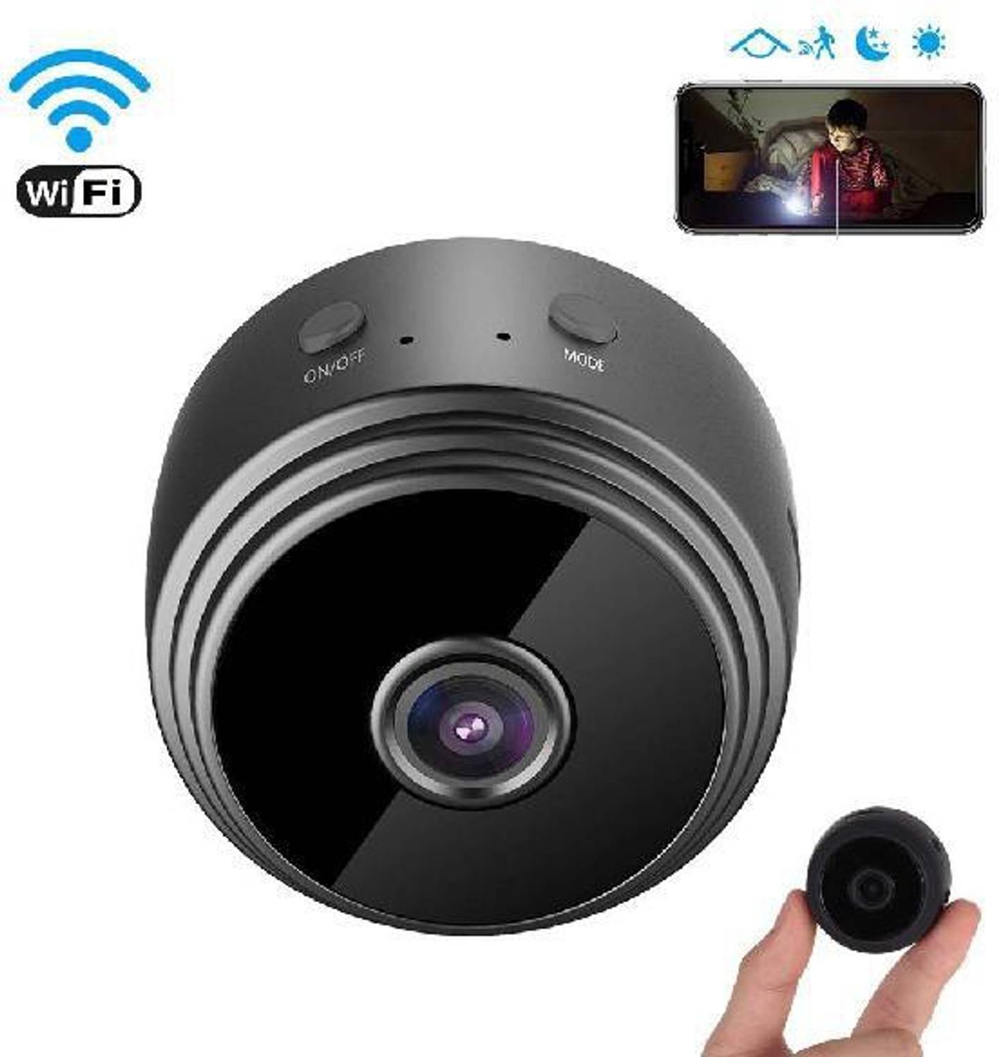 SIOVS Hidden WiFi Mini Camera HD 1080P Wireless Cam-Magnetic Security Camera Security Camera Security Camera