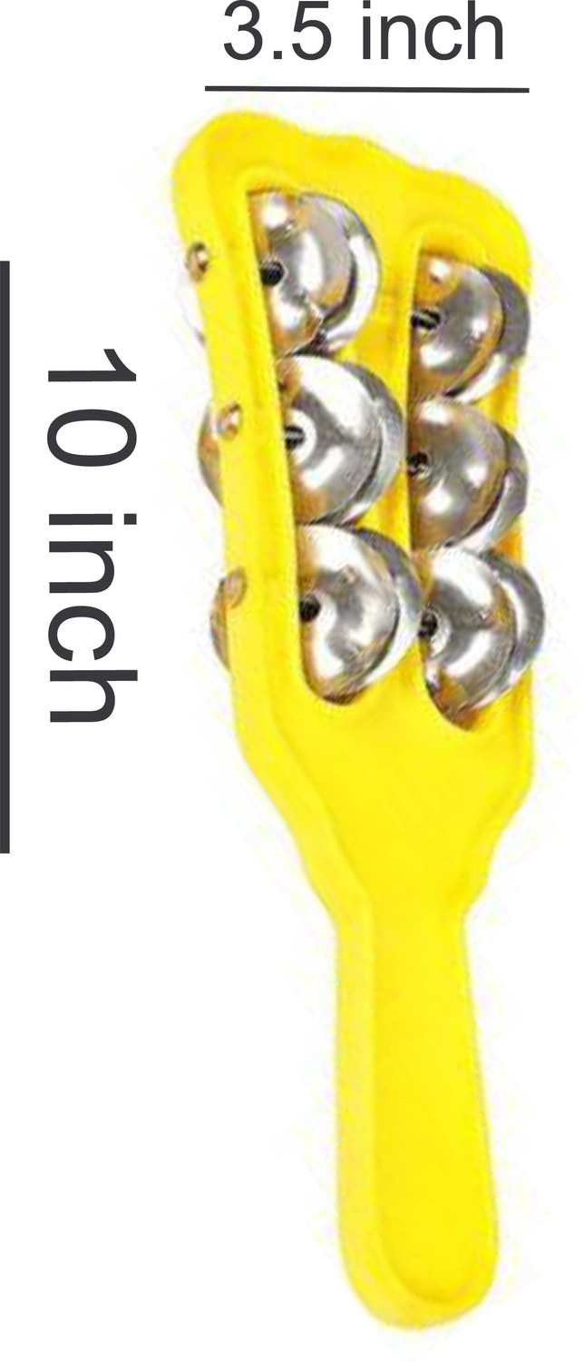 Image of NEXTOMART Chimta (34 inch) Manjira (3.5 inch) Brass Plated Manjeera and Hand Cymbal Jhikka (10 inch) Musical Instrument Combo Set For Kirtan and Bhajan Kartal Instrument