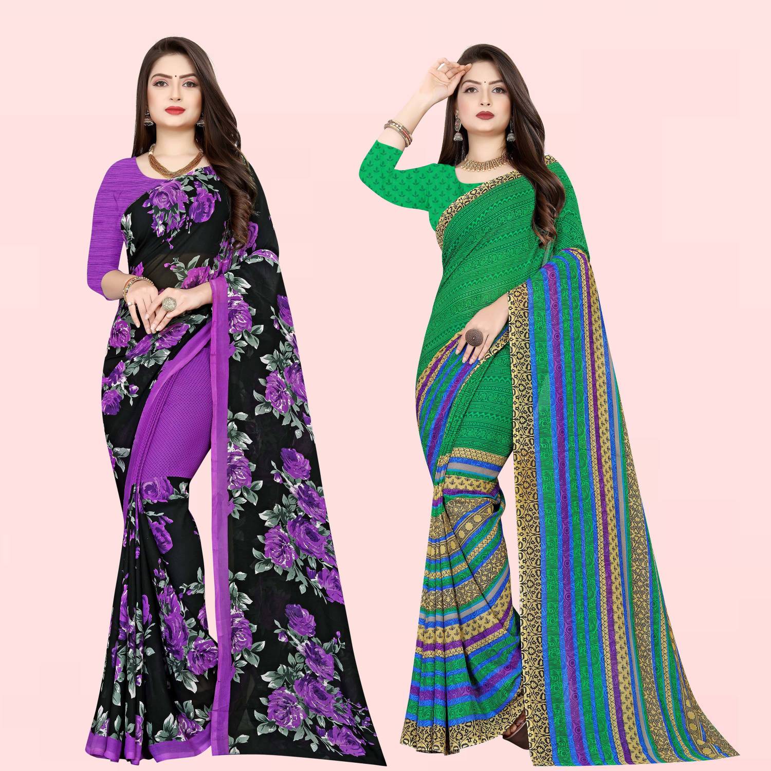 Anand Sarees Printed Bollywood Georgette Saree