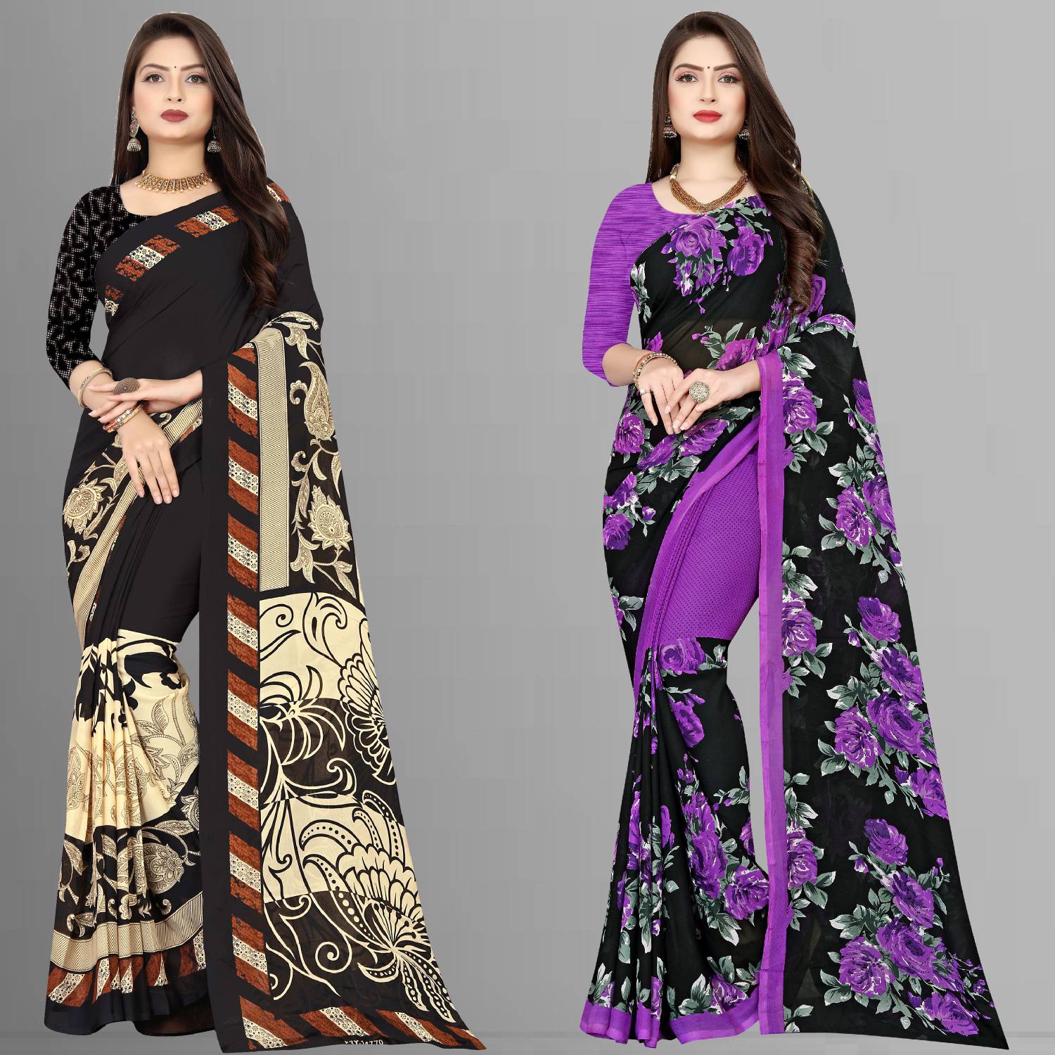 Anand Sarees Printed Daily Wear Georgette Saree