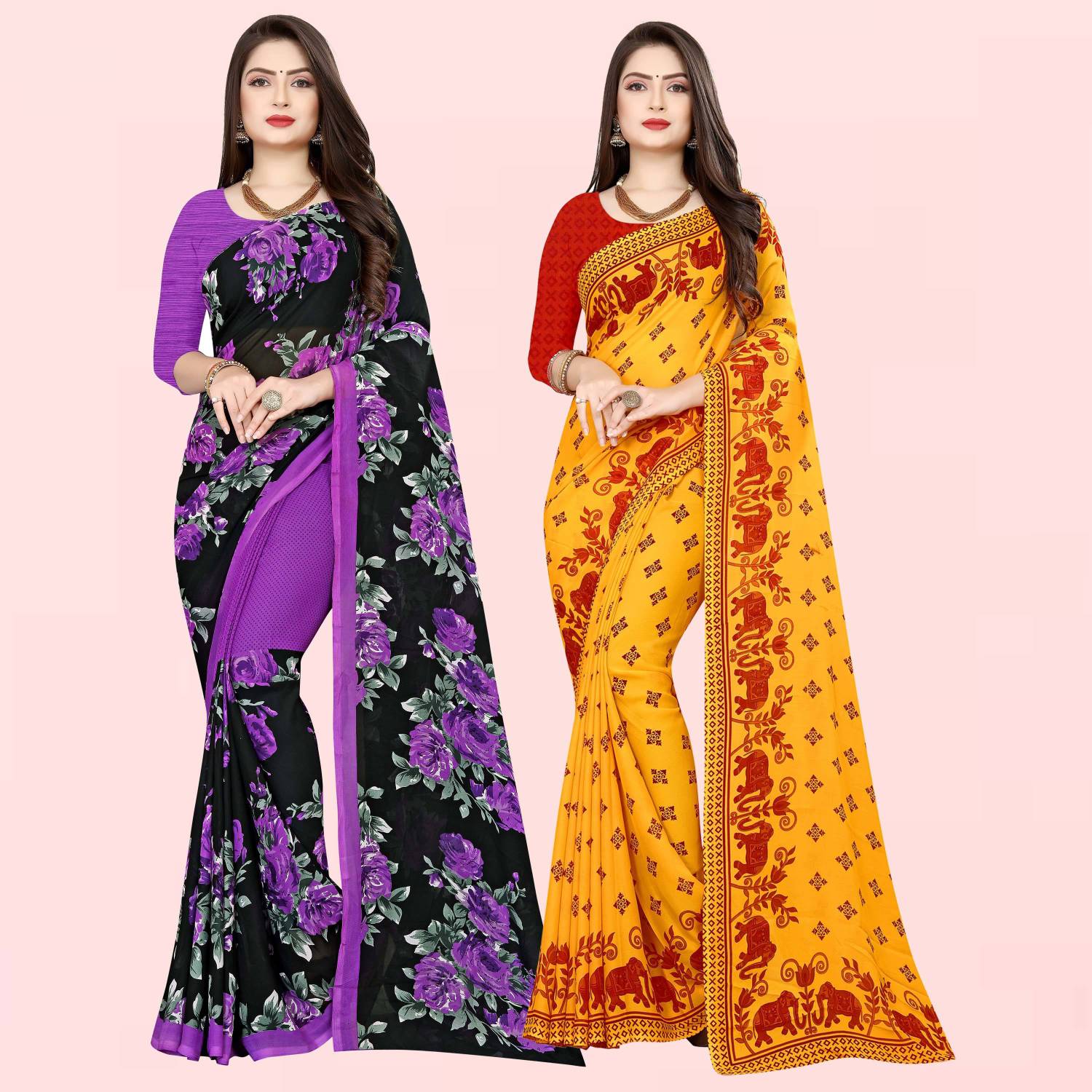 Anand Sarees Printed Daily Wear Georgette Saree
