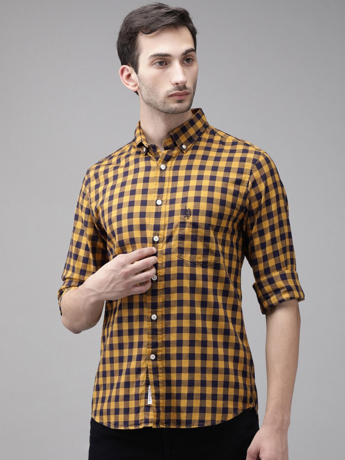 Image of U.S. POLO ASSN. Men Solid Casual Multicolor Shirt