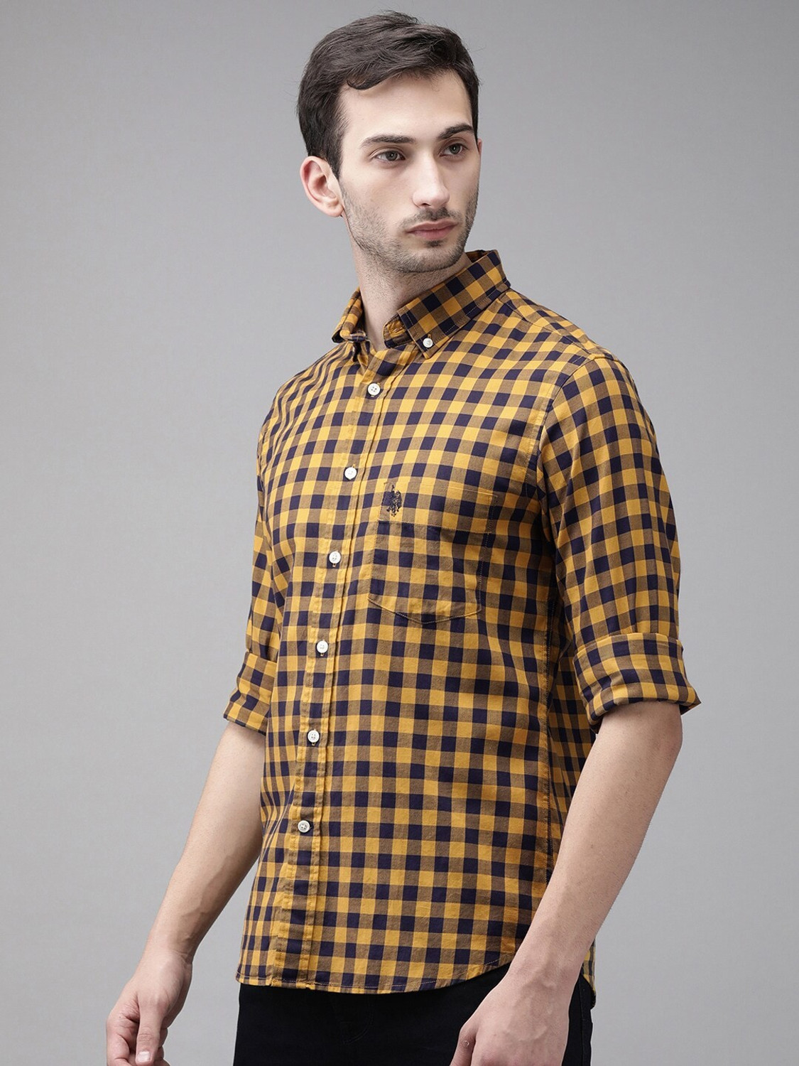 Image of U.S. POLO ASSN. Men Solid Casual Multicolor Shirt