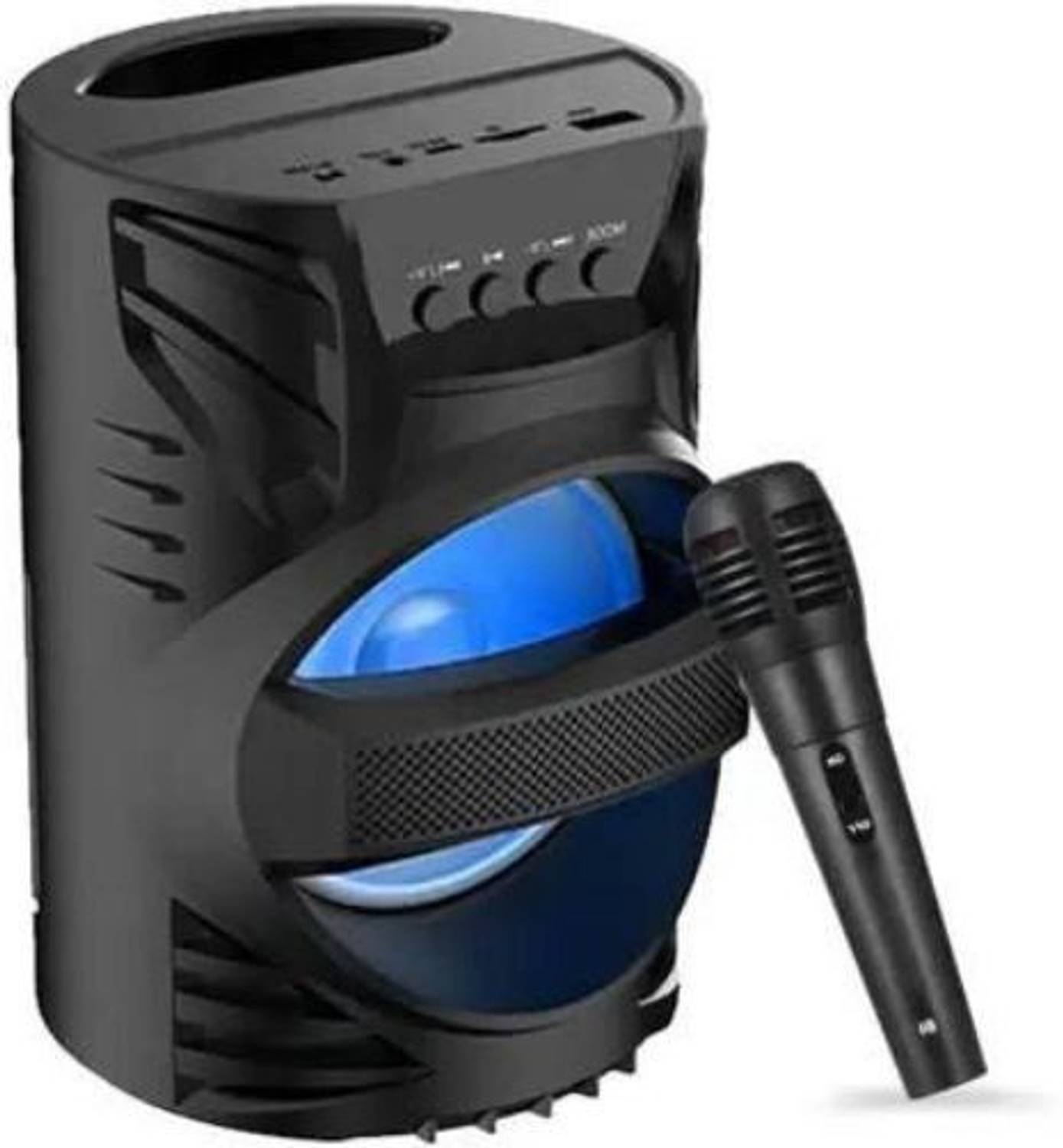 Clairbell NJY_720X_LZ 4104||WS-04|| Karaoke Speaker With Mic Super Bass Bluetooth Wireless Portable compatiable With all smart phones || Karaoke Bluetooth speaker with SD card and USB slot Wireless Bluetooth Multimedia Speaker || Wireless Speaker Ultra Loud Stereo sound || Bluetooth Speaker for Desktop PC|| Bluetooth Speaker Home Audio|| Perfect for home DJ audio player and DJ for outdoor activities || FM , Aux, TF, Speaker Phone / Wireless Speaker Compatible with all your devices. 15 W Bluetooth Tower Speaker