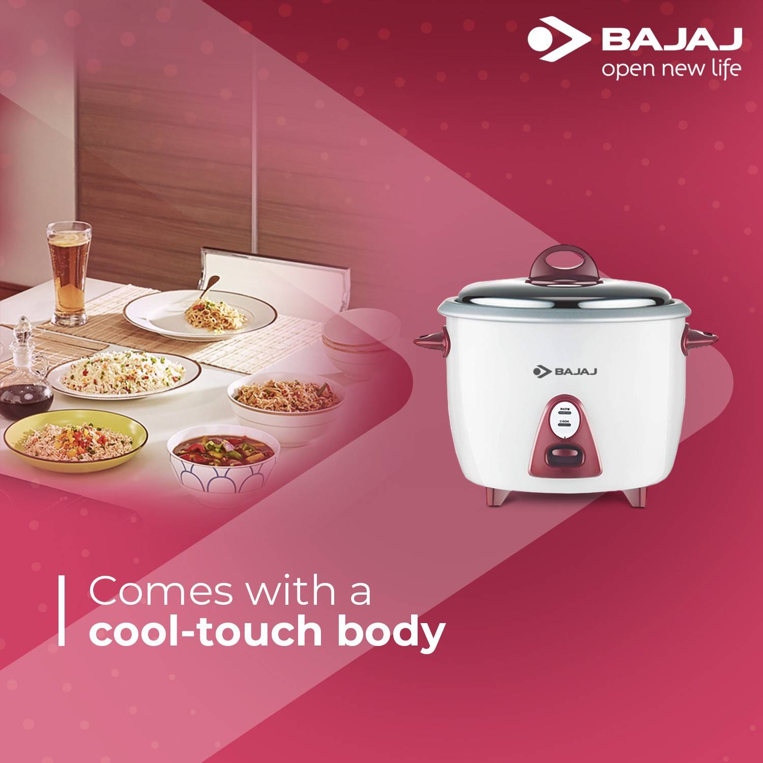 BAJAJ Majesty New RCX 3 1.5L White Rice Cooker - Image 5