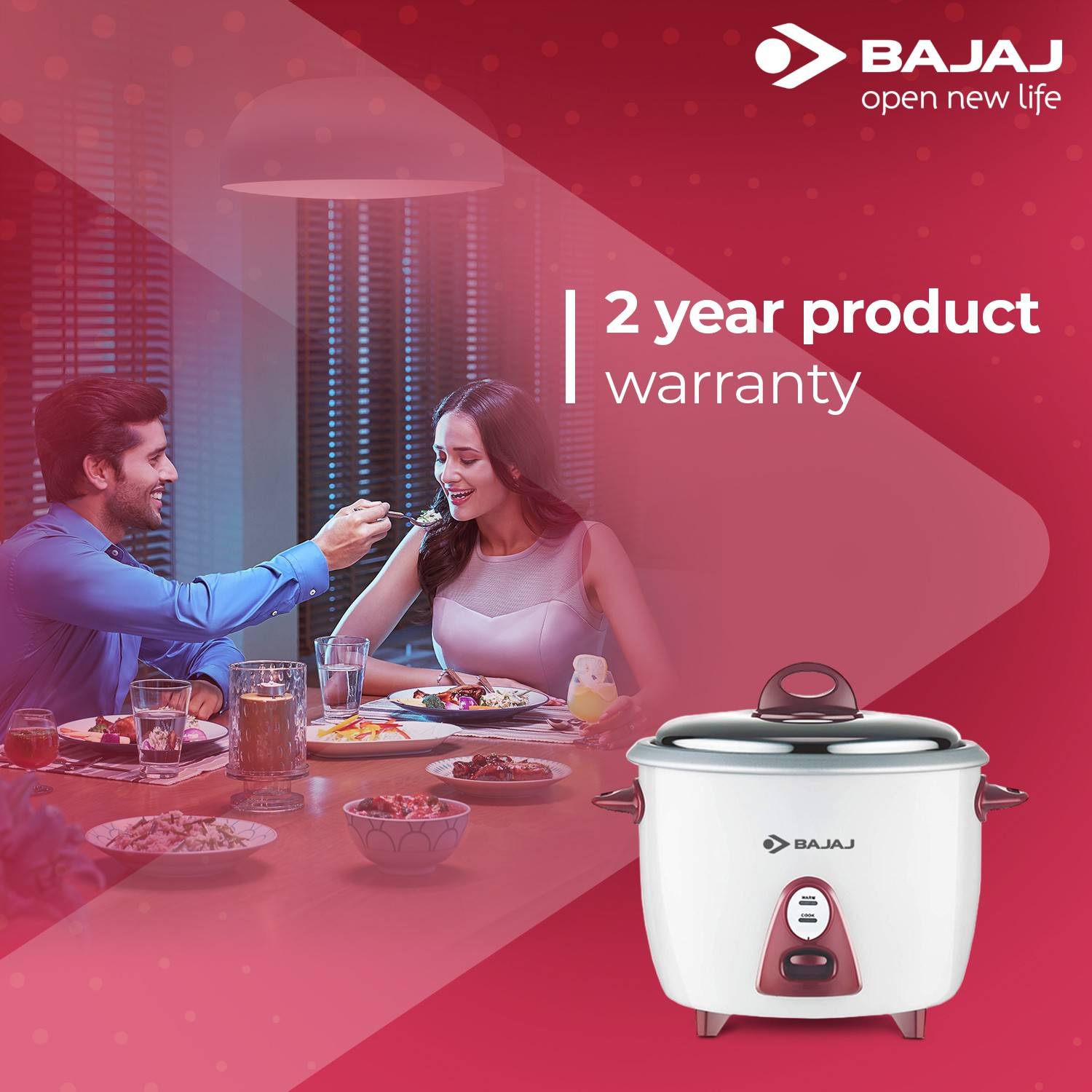 BAJAJ Majesty New RCX 3 1.5L White Rice Cooker - Image 2