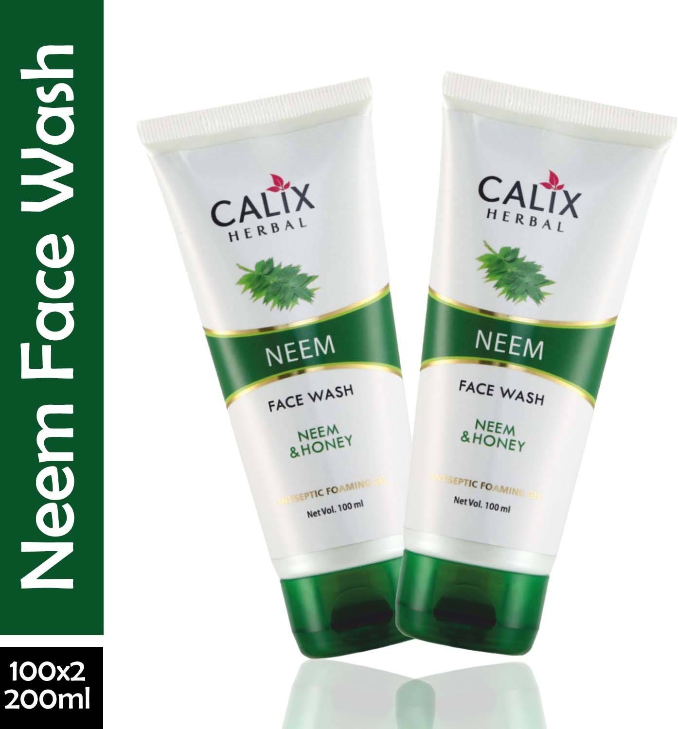calix Herbal Organic & Ayurvedic Neem  Helps To Control Acne, Pimples, Blemishes & Oil Control Ultra Purifying Enriched With Neem & Honey Suitable For All Skin Type - Pack Of 2 Face Wash