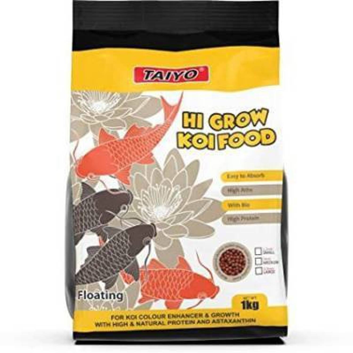 Aquax Pet Products Taiyo Hi Grow Koi Food 1 kg Dry Adult Fish Food