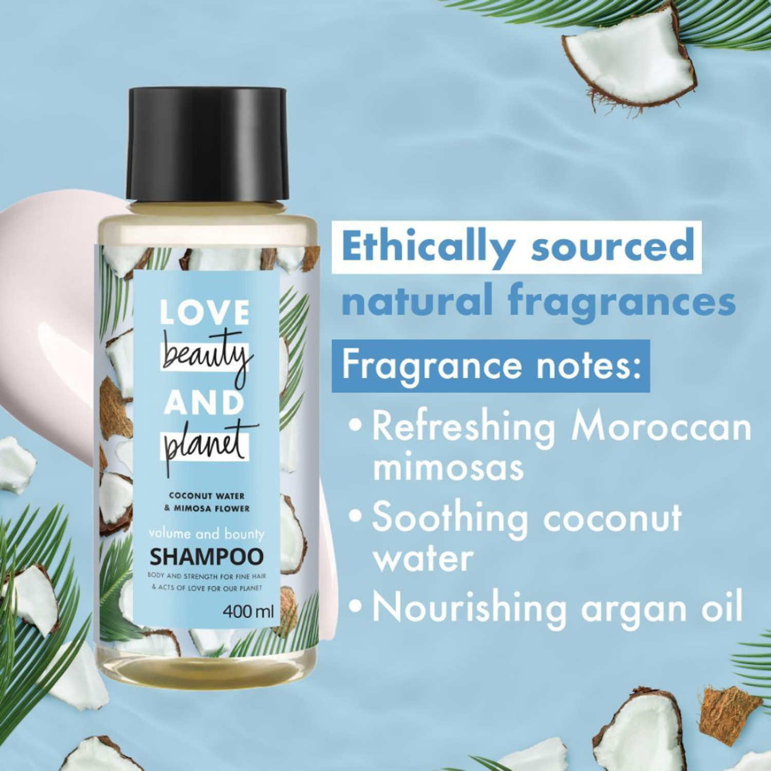 Image of Love Beauty And Planet Volumizing Shampoo, With Natural Coconut Water & Mimosa For Thin & Fine Hair, No Parabens, No Silicones