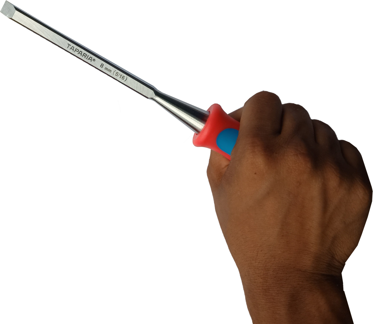 Image of TAPARIA WCB08 Steel (08mm) Bevelled Edge Chisel (Blue and Silver) Bevel Chisel Set