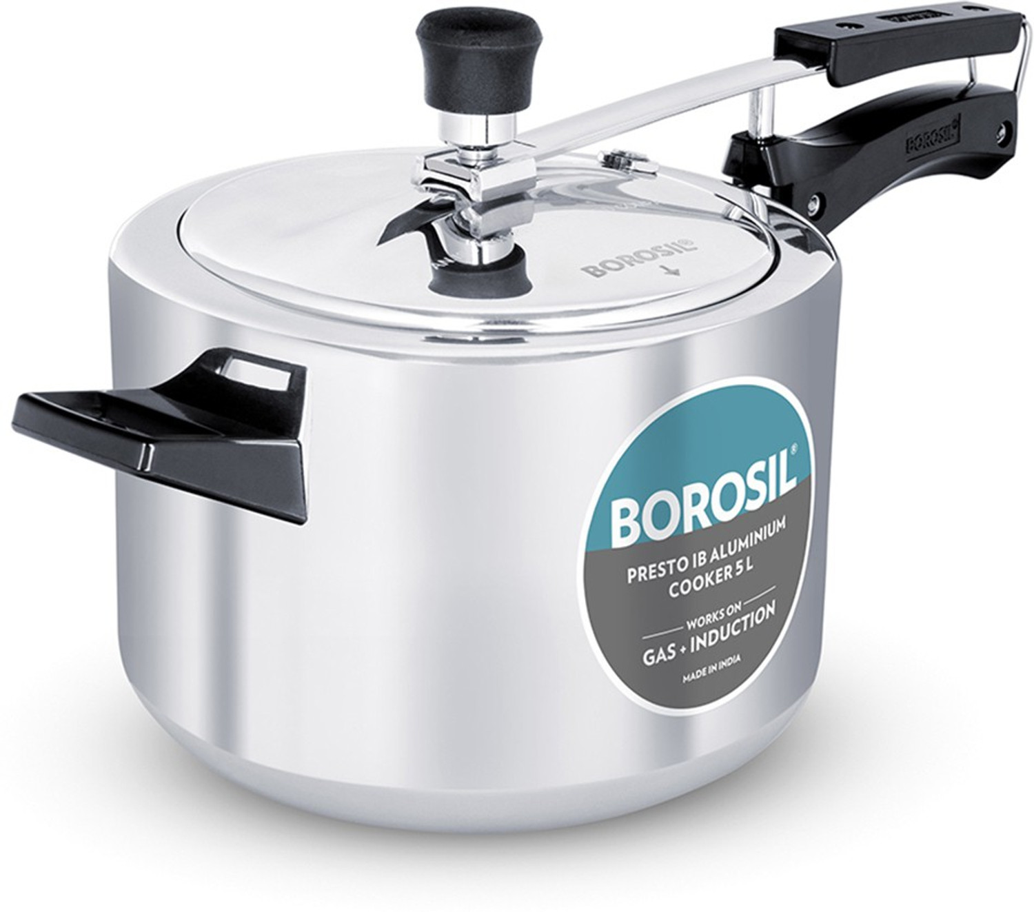 Image of BOROSIL Presto Aluminum 5 L Inner Lid Induction Bottom Pressure Cooker