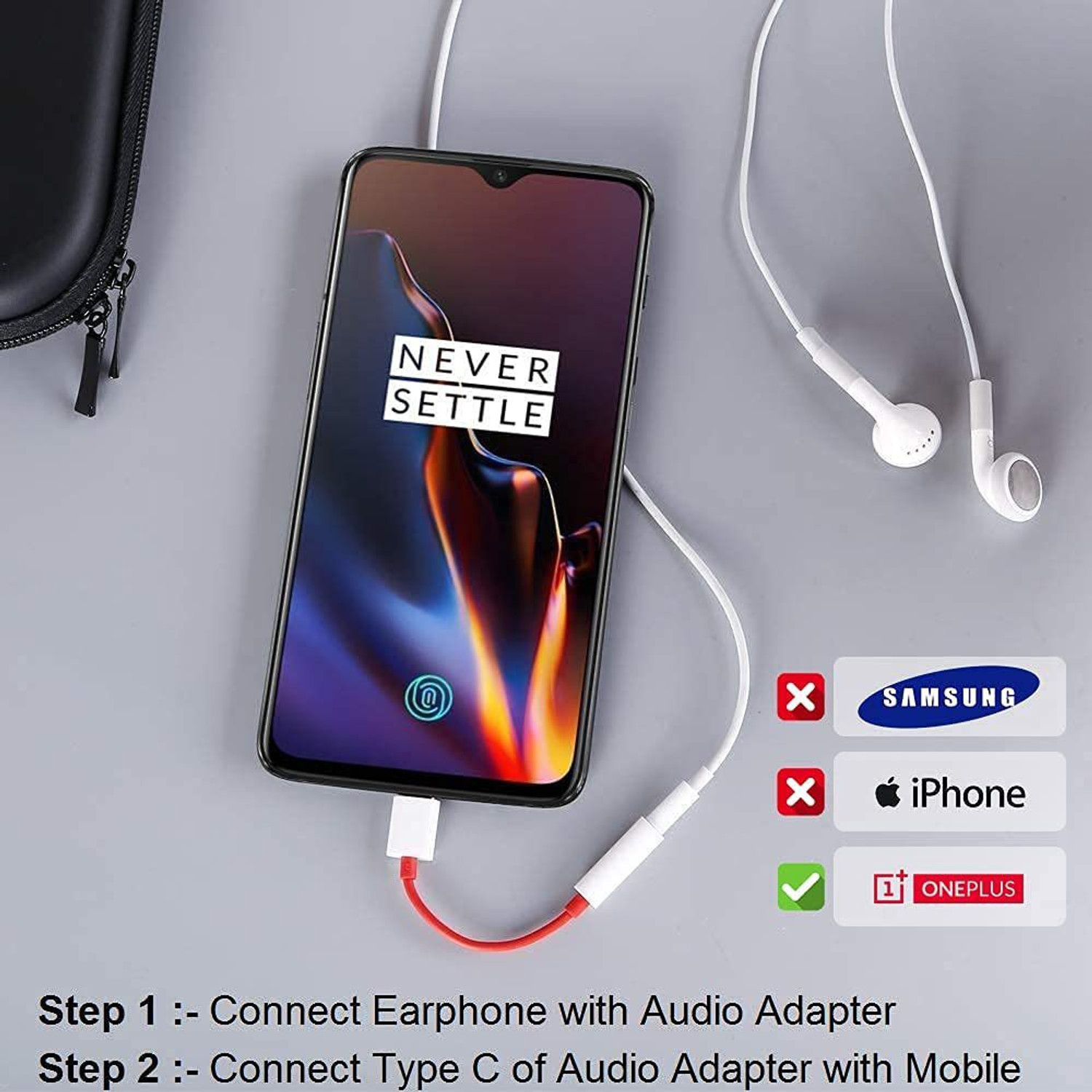 Image of SANNO WORLD White Type C to 3.5 mm Jack Audio Connector, Noise Cancelling Headphones Jack Converter Audio Adapter for OnePlus Nord /8T /8 /7T /7 /7 Pro / 1+6 /1+6T Phone Converter