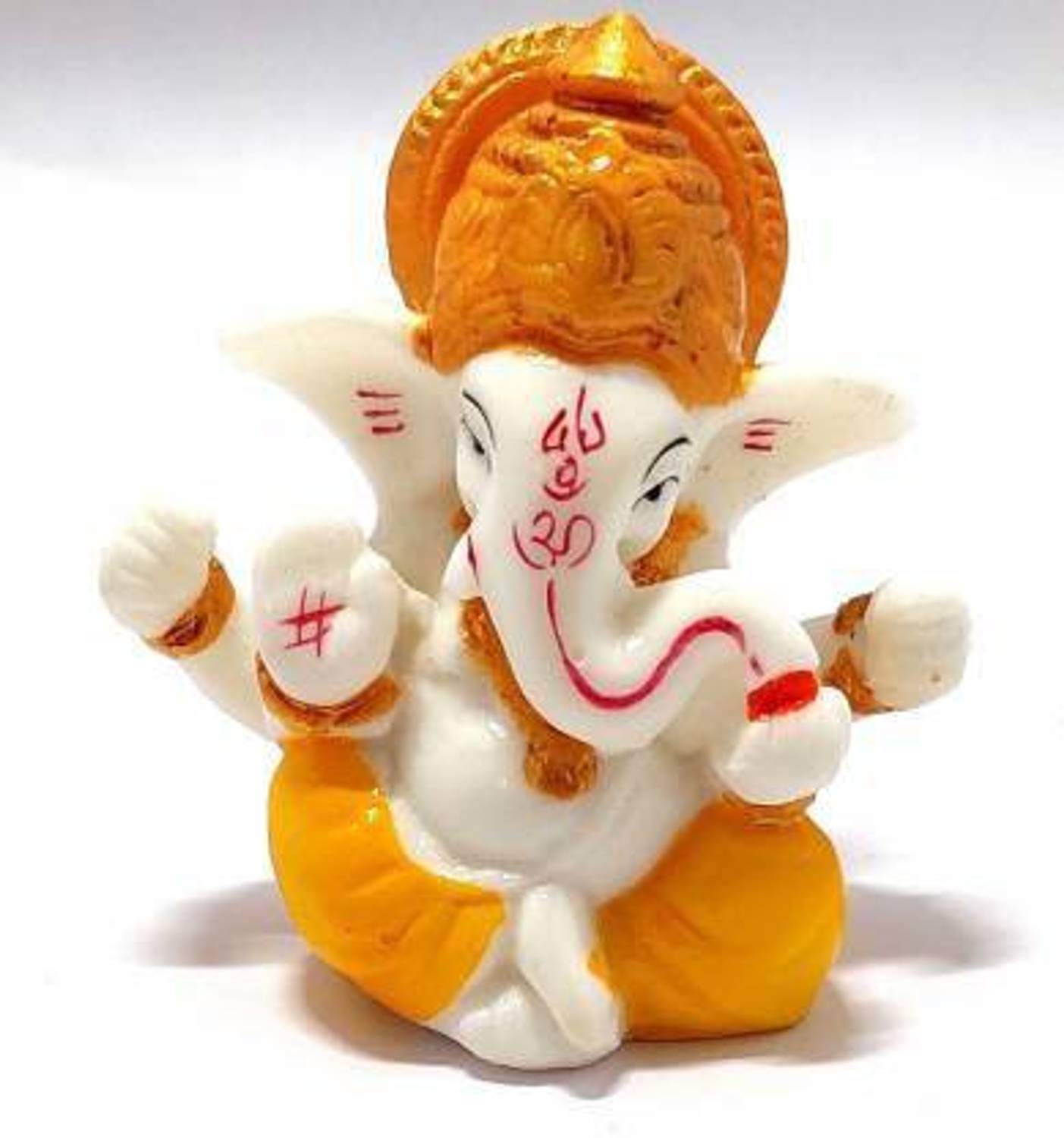 gandak Lord Ganesha/Ganpati Small Statue Decorative Puja Idol Figurine Sculpture Hindu God of Success, Prosperity, Good Luck & Fortune for Car Dashboard, Temple & Home Decorative Showpiece - 6.3 cm