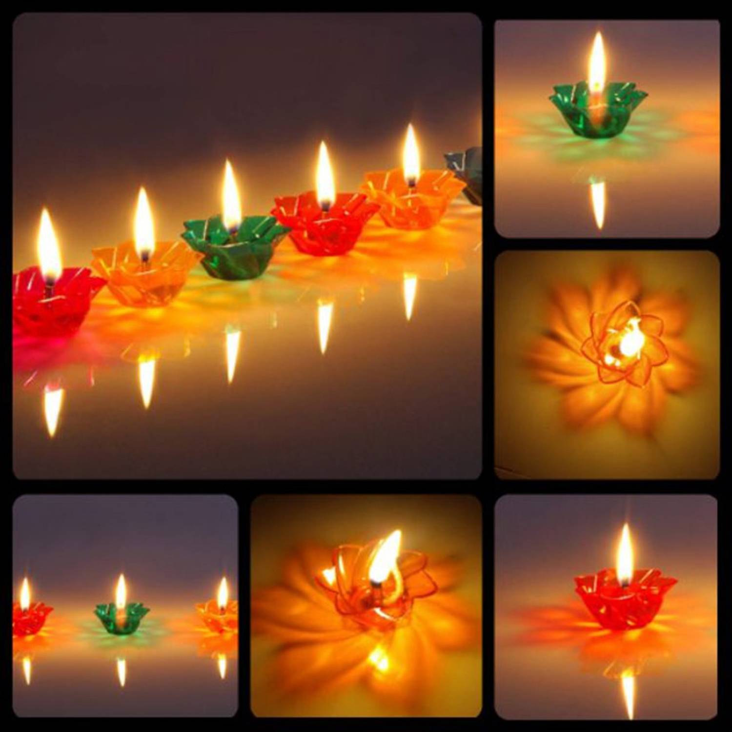 adbeni - Plastic (Pack of 12) Table Diya Set