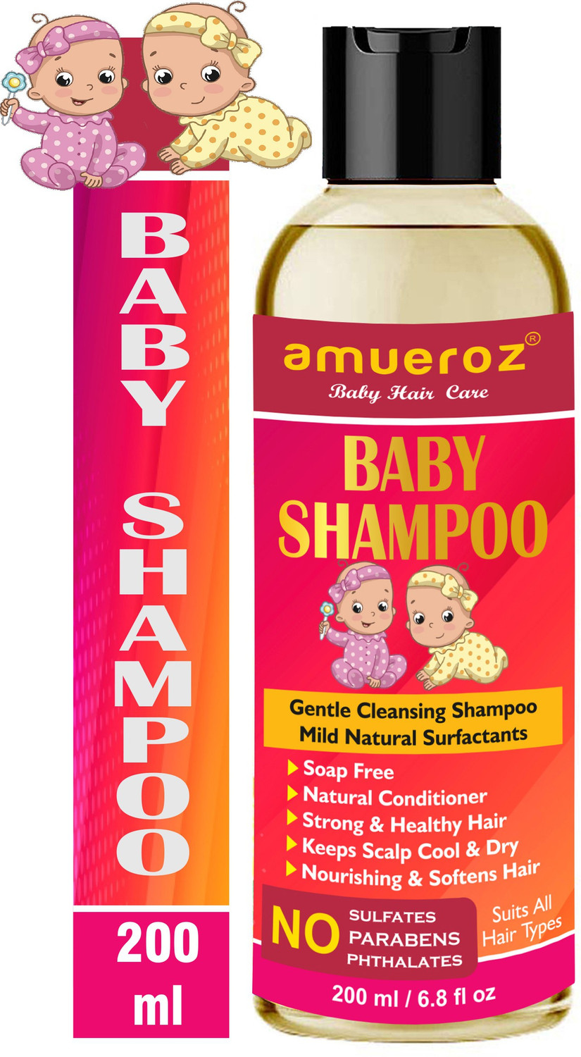 Image of Amueroz Gentle Cleansing Baby Shampoo for New borns, babies, Childrens and kids | For healthy Sclap & Stronger Hair | Tears Free, With Hibiscus, Apple cidar vinegar & grapefruit