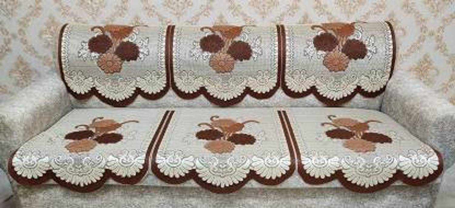 Bigger fish Cotton 3+1+1 Seater Sofa Floral Cover