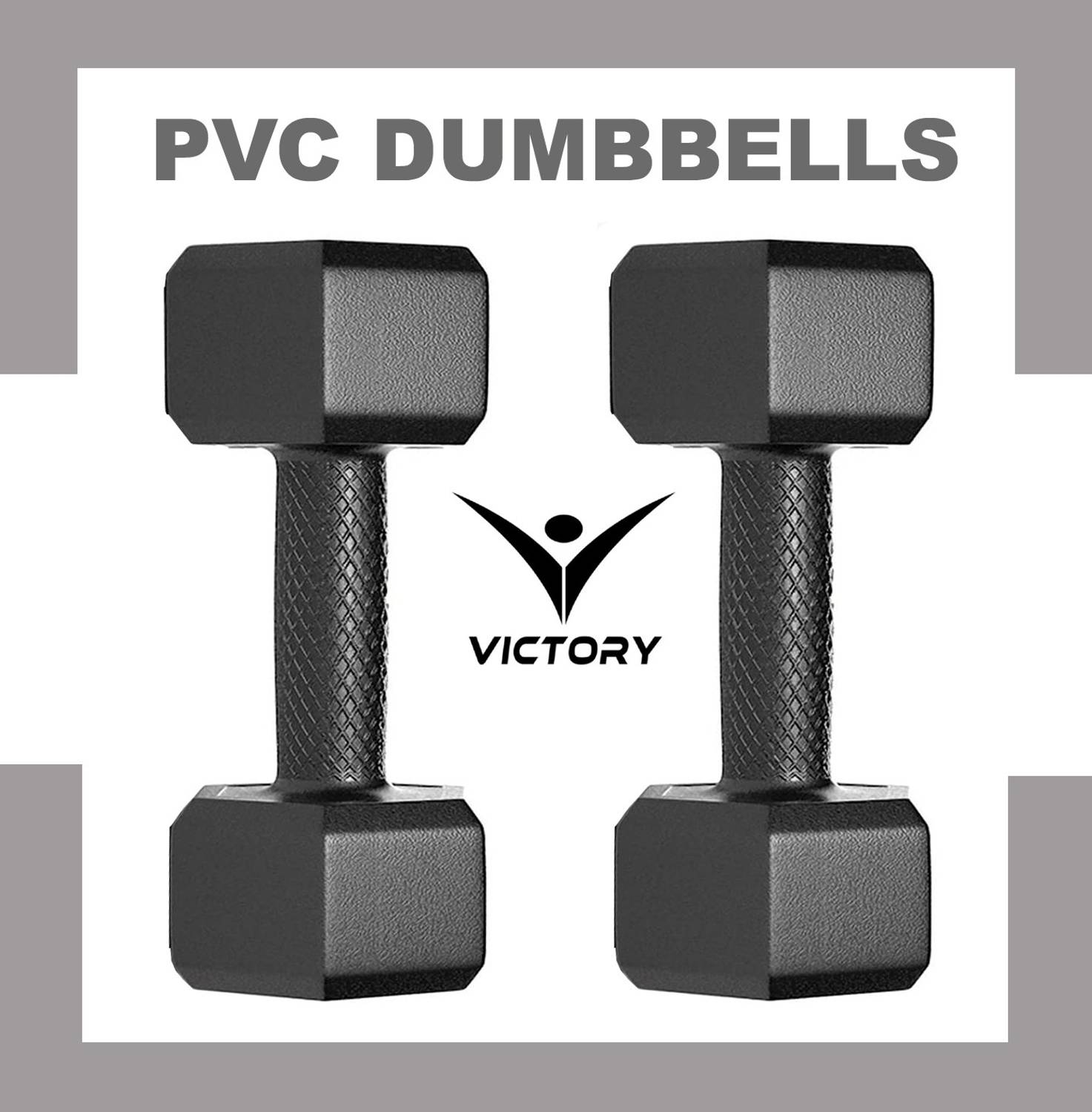 Victory Hexa 4Kg Pair PVC Dumbbell - Image 2