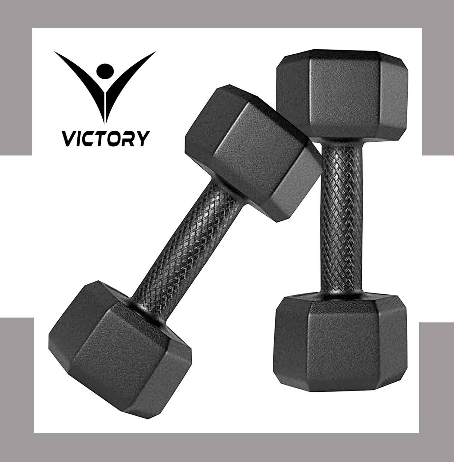 Victory Hexa 4Kg Pair PVC Dumbbell