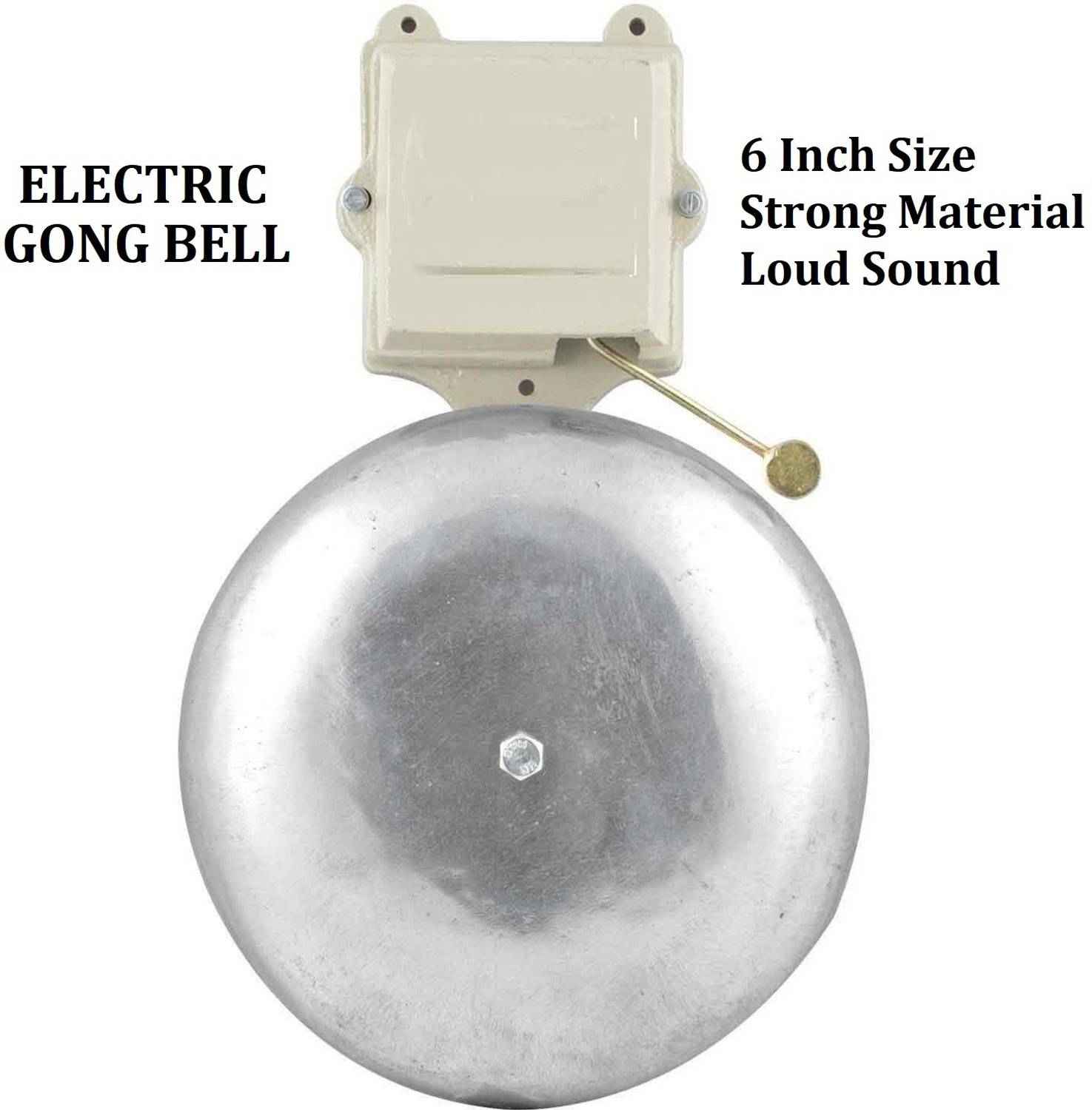 AIMERS 6 inch High Volume School Gong Bell- Electronic Wired Door Chime