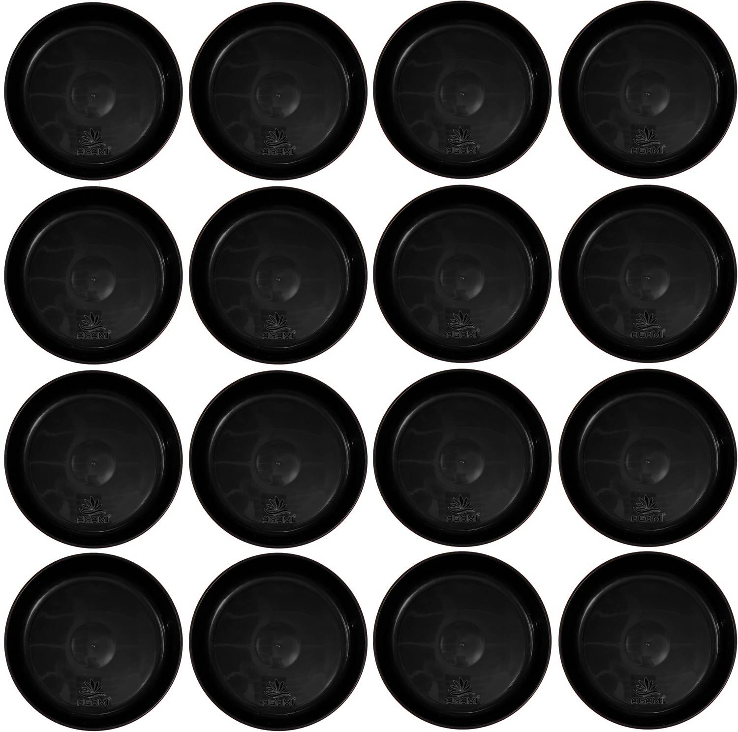 AGAMI Pack of 16 Pcs - 8 inch Premium Quality Saucer - Bottom Base Plate pot tray for Plant Pots Plant Container Set