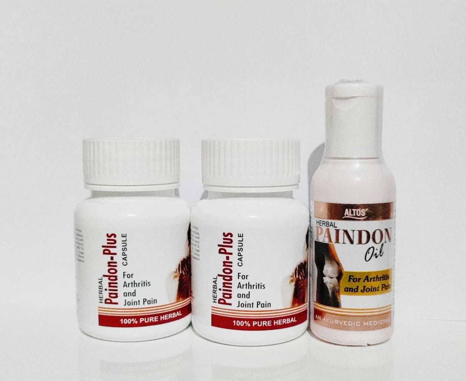 ALTOS Herbal Paindon| Arthritis and Joint Pain Treatment 1 month Pack| 30+30 Capsules| 40ml Oil |